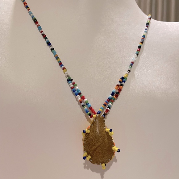 Vintage Mexican Handcrafted Beaded Tortoise Necklace - Picture 3 of 3